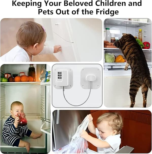 2-pak køleskabslåse - Kombinationslås til køleskab