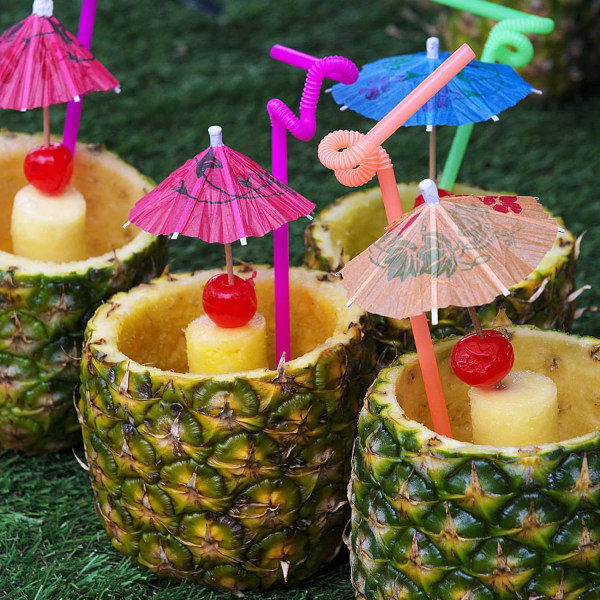 [200 st] Cocktail Drink Paraply Picks Tandpetare - Färgglada Papperstandpetare Cocktailparaply för Luau Parasoll Hawaiian Tiki Party Dekorationer