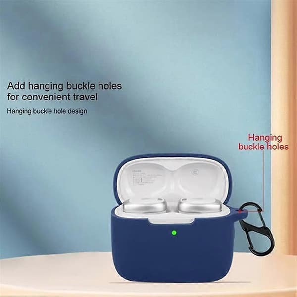 Kompatibelt silikonfodral för Edifier NeoDots med anti-förlorad spänne Bluetooth-hörlurar skyddshylsa Black