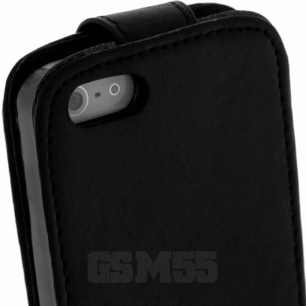 Musta pystysuuntainen suojakotelo Apple iPhone SE, 5 ja 5s -puhelimille