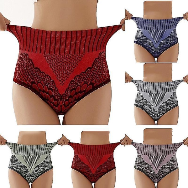 Röda XL damtrosor underkläder briefs hög midja underbyxor