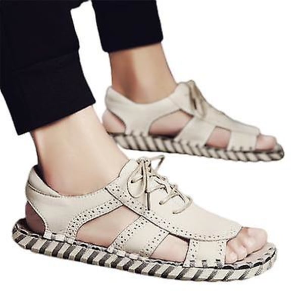 Herr Casual Sandaler och Tofflor Läder Ytterkläder Baotou 9935 beige 41