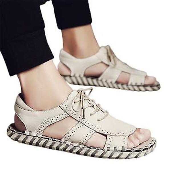 Miesten vapaa-ajan sandaalit ja tohvelit, nahkaa, ulkokäyttöön, Baotou 9935 beige 44
