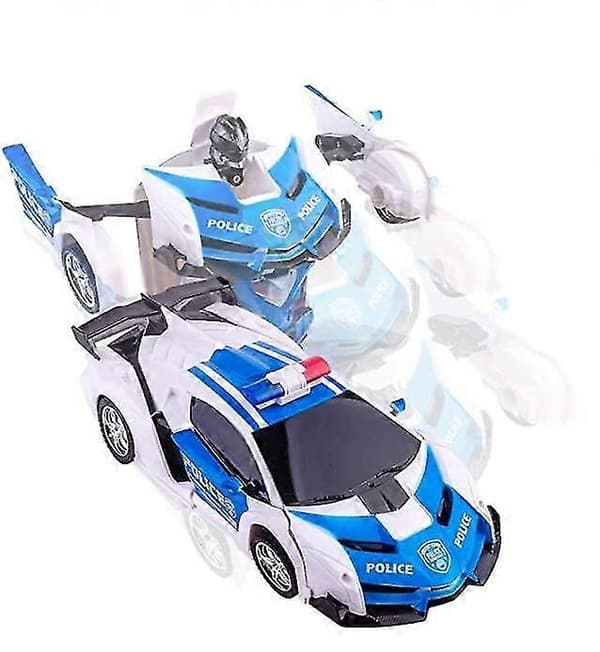 [LCS]Robotbil Transformerande Leksaker Med Fjärrkontroll White