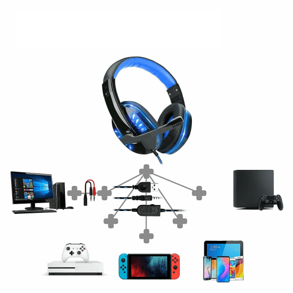Ps4 Gaming Headset Hörlurar Blue