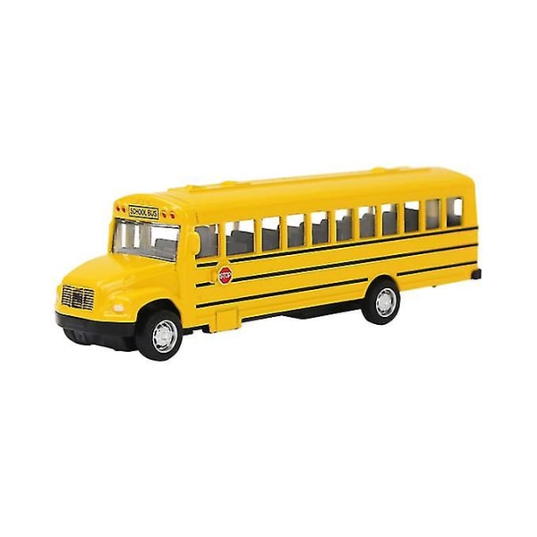 Mini drag tillbaka glidande skolbuss i legering, simuleringsbilmodell