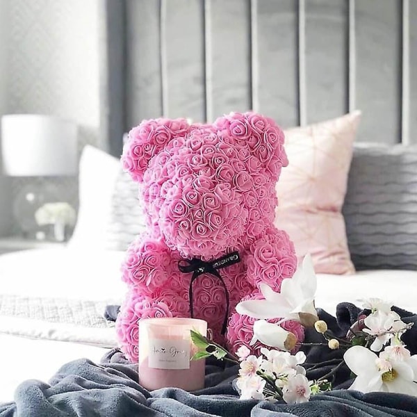 25cm/40cm Teddy Rose Bear Konstgjord Blomma Rose Of Bear Juldekoration för hem Alla hjärtans kvinnor presenter Rose red 40cm