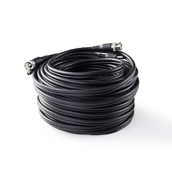 Nedis CCTV kamera kabel | BNC / DC | 20,0 m | Rund | PVC | Sort | Gaveæske 1488