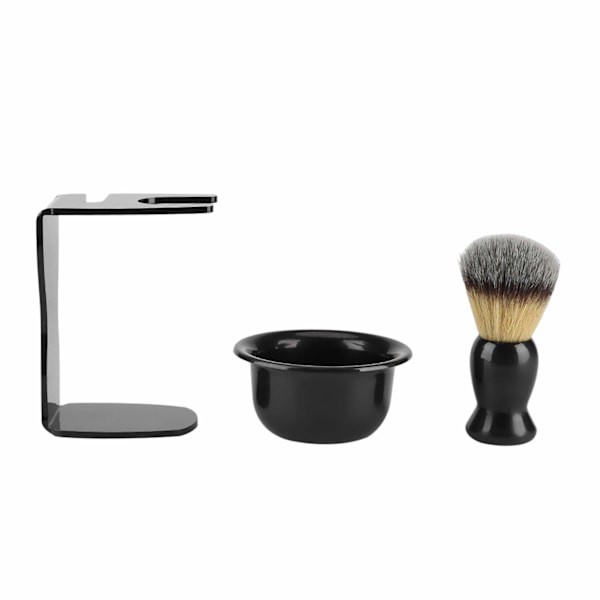 Rakskål 3 Delar Professionell Rakborste för Män + Ställ/Hållare + Skål Set