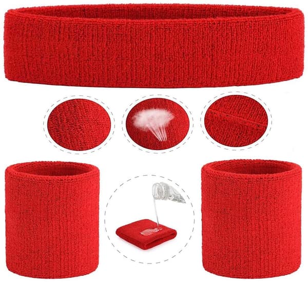 [LCS]Sportigt svettabsorberande bomullsarmband Red