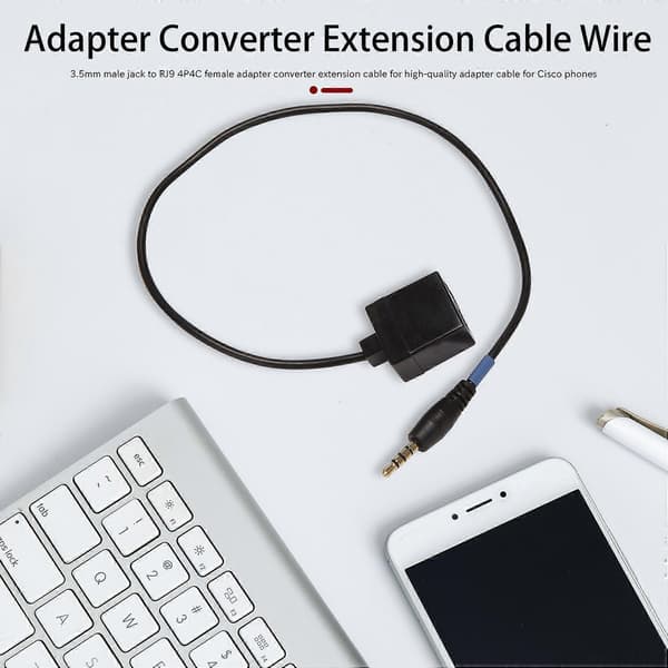 3,5 mm hanstik til RJ9 4P4C hunadapter konverter forlængerkabel til Cisco telefonadapterkabel Black
