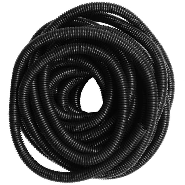 4-pak fleksibel korrugeret plastslange, 10 m lang, 9,5 mm indvendig diameter Black