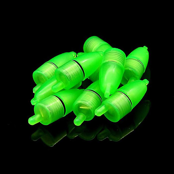 10 stk. LED Lys Natt Flottør Fiskestang Bite Shing Tilbehør Blue Light Round Head