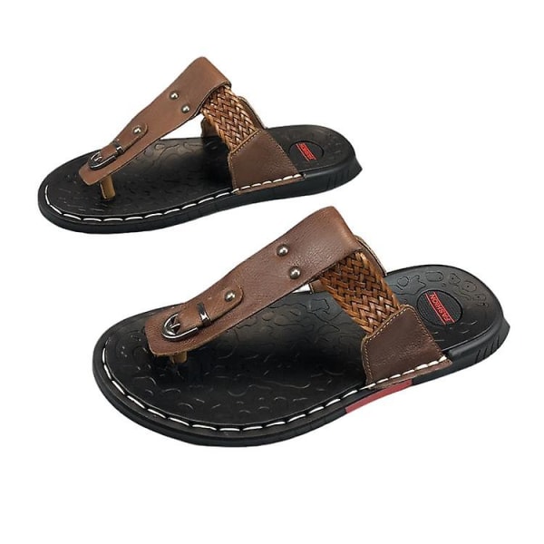 Herre Sandaler i Lær, Pustende Flip-flops 40