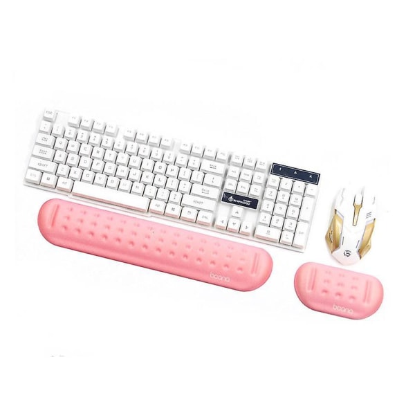 Memory Foam Set Tangentbords handledsstöd Mus Handledsdyna pink