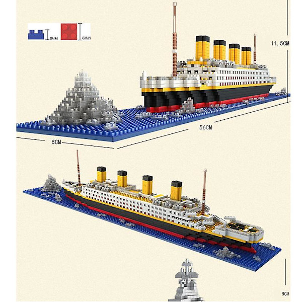 Titanic Model Byggesæt til Voksne og Børn 1860 brikker Puslespil Gave
