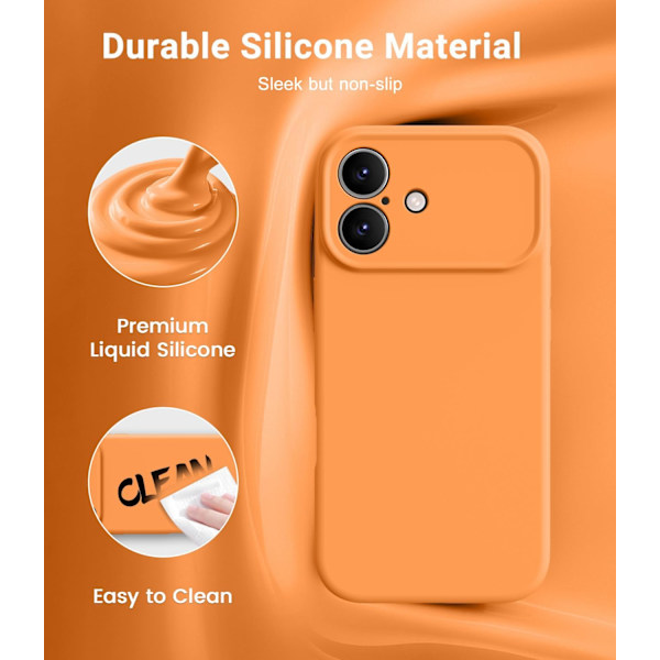 [LCS] Shockproof MagSafe Compatible Case for iPhone 17 Pro - Soft Silicone iPhone 17 Pro iPhone 17 Pro Orange