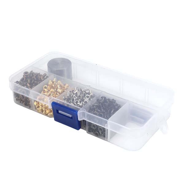 2mm Plated Copper Metal Eyelet Kit for Shoelaces Belts Loops Buckles with Plastic Storage Box