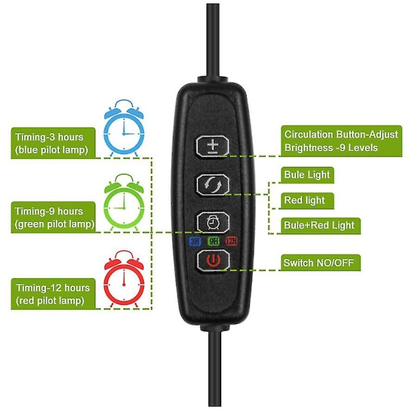 Led Plant Light Plant Growth Light Stativ Clip Light Med Timer