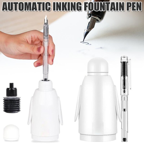 Automatisk bläck reservoarpenna Reservoarpennor för att skriva Automatisk bläckpenna Transparent Penna Studentpenna Black Ink
