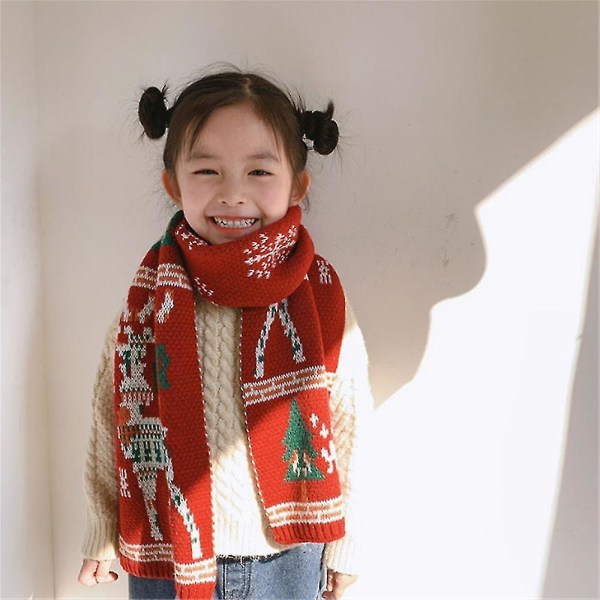 Julegave Foreldre-barn Ullskjerf Vinter Rådyr Baby Tykkere Varm Strikket Skjerf Style2 Child