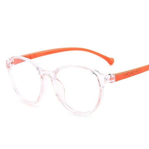 Barn Blått Ljus Blockerande Glasögon Söta Anti Eye Strain Mode Bågar Glasögon För Läs Lek Orange