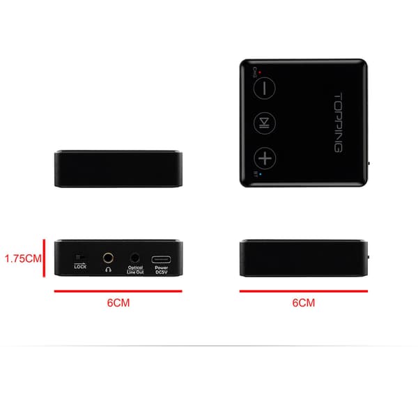 Topping Bc3 Dac Es9018q2c Csr8675 Ldac Bluetooth 5.0-mottaker Hodetelefonforsterker Aptx-hd 24bit / 96khz Silver