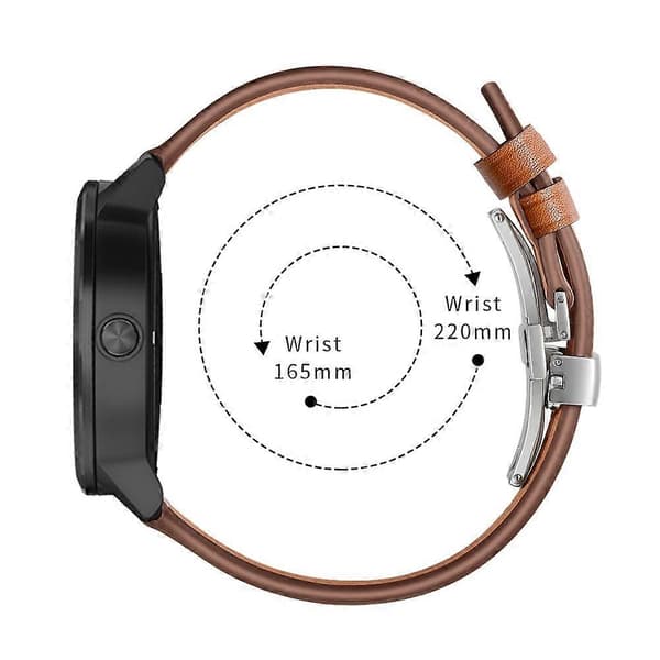 [LCS]20mm Top-layer koskind ægte læder urrem erstatning til Garmin Vivoactive 3 Vivom Multicolor Silver+Brown