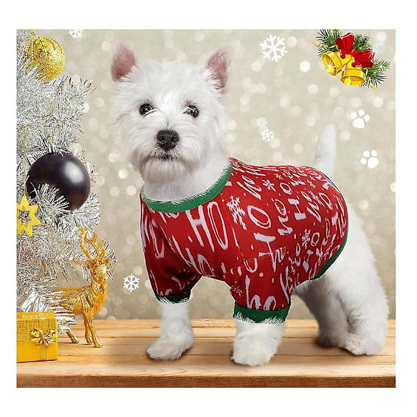 [LCS] Hund Kat Juleprintet Pull-over Kæledyrstøj Til Hvalp HOHO L
