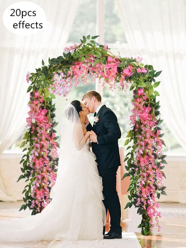 [LCS]4 konstgjorda blåregnsblommor, vackra, lila