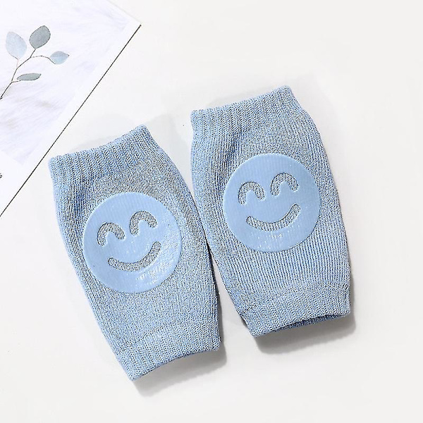 Säkerhetsstrumpor i bomull för nyfödda, knäskydd för krypande barn Blue 3 Pairs