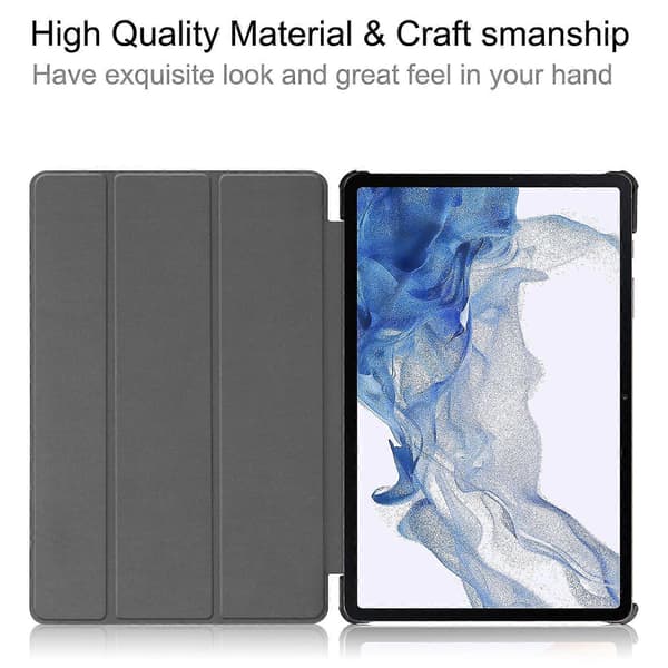 Til Samsung Galaxy Tab S10 FE S9 Tri-Fold Stativ Folio Deksel PU-skinn Auto Vekke/Søvn Nettbrett C Blue Blue