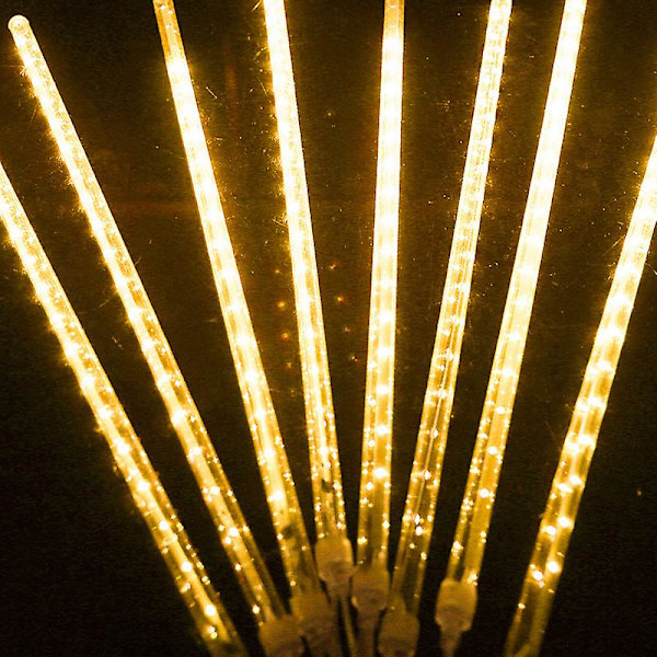 Regndråpe Lys For Juledekorasjon, Julelys Utendørs 12 Tommer 8 Rør yellow