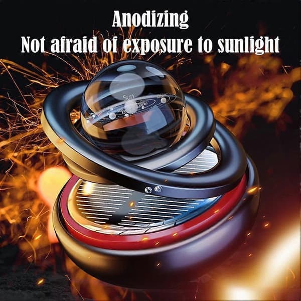 [LCS] Solar Bil Aromaterapi – Roterende Interstellar Kugle Dobbelt Ring Duft Black