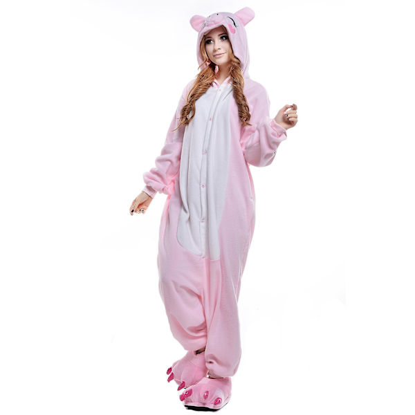 Reedca Totoro Aikuisten Onesie Halloween Cosplay Asut Anime Pyjamat Yhteensopiva Naisten Ja Tyttöjen Kanssa, napitus Pig M