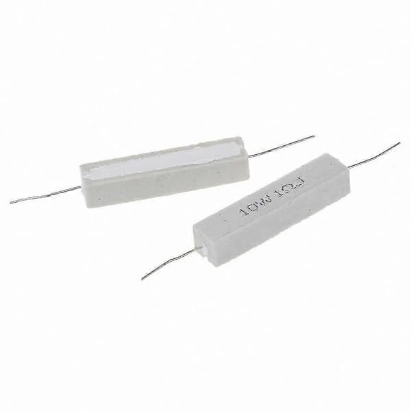10-pak keramiske cementtrådviklede modstande, 1 Ohm 5% tolerance 10W effekt White