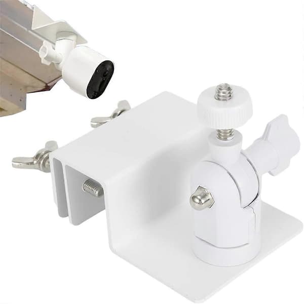 2-pakning takrennefeste kompatibel med Ring solcellepanel, 360° justerbart universelt panel Ring takrennefeste White