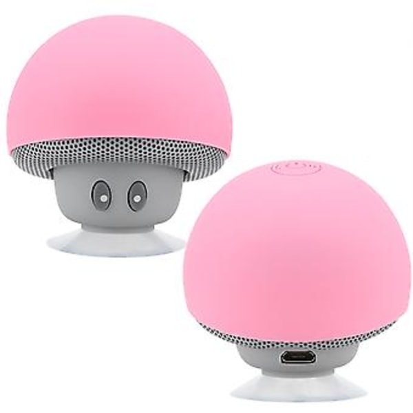Mini Bluetooth Trådløs Bærbar Svampe Højttaler Subwoofer med Sugekop Funktion (Pink)