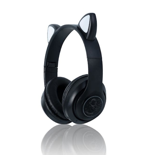 Bluetooth Hörlurar Kattöron LED Ljus Trådlösa Vikbara Hörlurar black