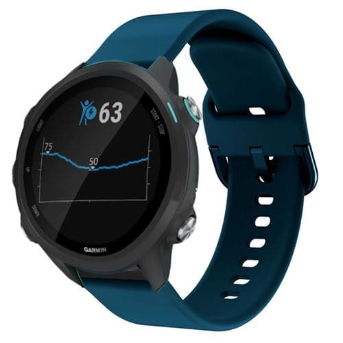 [LCS]Silikonrem Kompatibel med Garmin Forerunner 245 - Mørkeblå