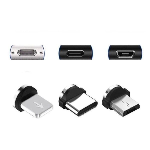 [LCS] 4-pack Magnetic Charging Cable, 3-in-1 Self-Winding Phone Cable