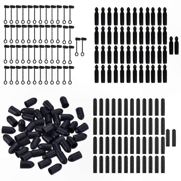 [LCS] Svarta PVC-dammskydd för spritpipar - 50-pack flasktillbehörssats 3