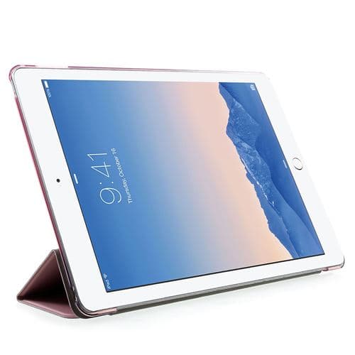[LCS] Rosa gull trefoldig PU-deksel kompatibelt med din Apple iPad Air 2