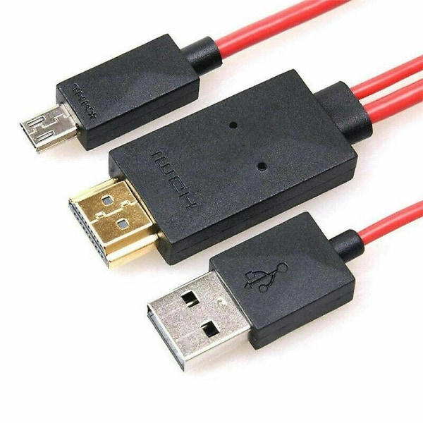 Micro USB Mhl till HDMI 1080p Kabel-TV-utgång för Android Samsung-telefoner hane