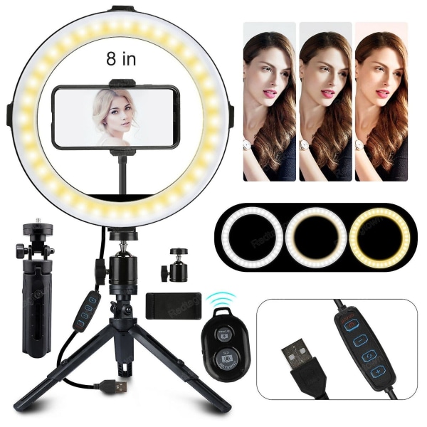 LED Ring Light med Stativ