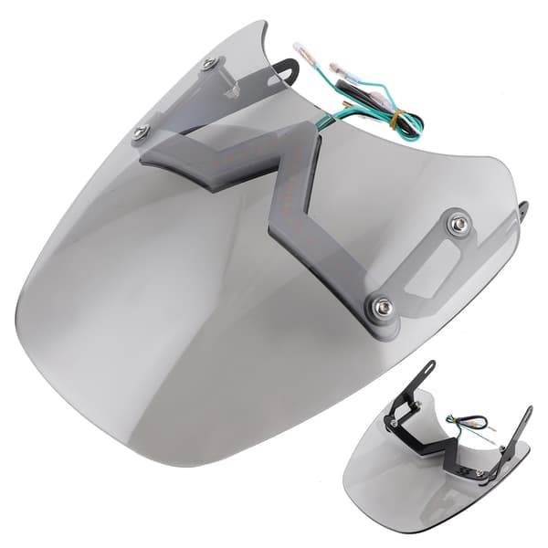 [LCS] Motorcykel Forrude 5-7 tommer LED Blinklys Universal Grå