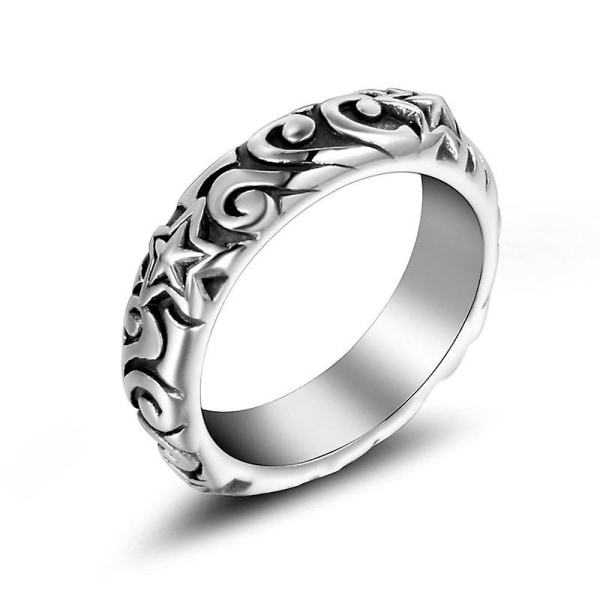 Par Personlighet Ringar Pekfinger Ring Retro Trend Fempoäng Silver 11