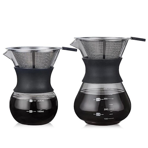 Pour Over Kaffemaskine Med Borosilikatglas Manuel Kaffedrypper No Filter