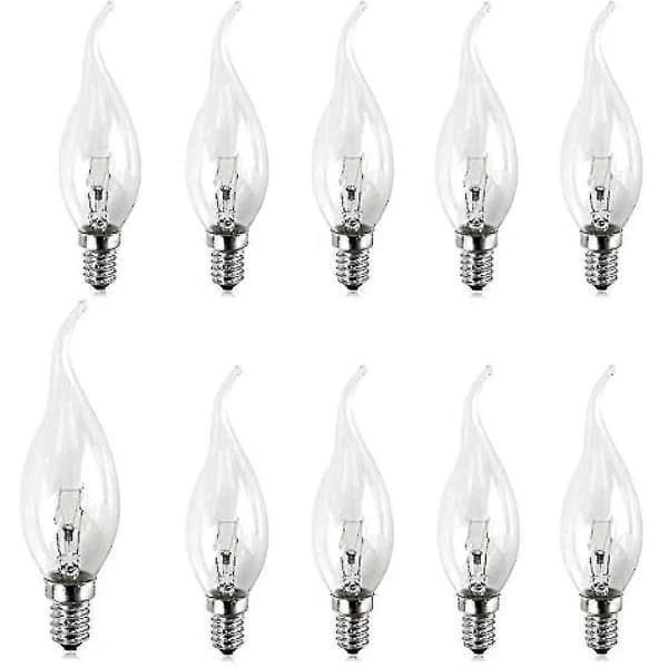 [LCS]10-pack Small Screw Light Bulbs 25 Clear Edison Screw Light Bulbs Flame Tip SES E14 240v From Brightfour