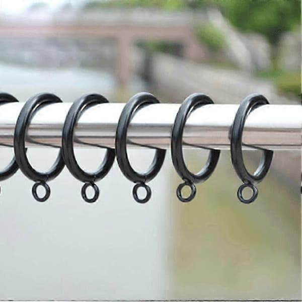 38 mm gardinringar i metall med öljetter för kök och sovrum 40pcs Black